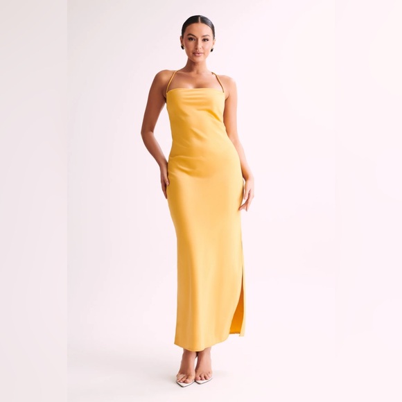 Meshki Dresses & Skirts - Meshki Sydney Straight Neck Slip Maxi Dress - Yellow